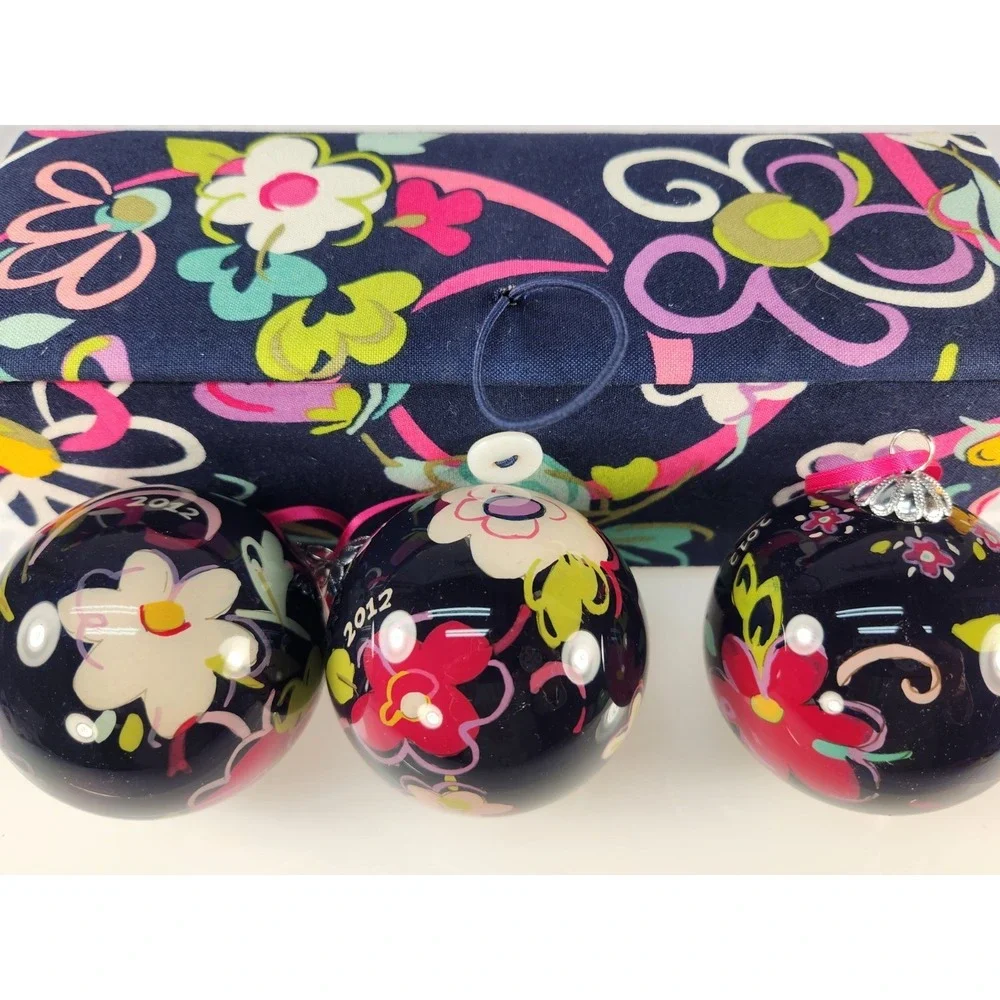 Vera Bradley Ornament Trio Flowers 2012 Beautiful Keepsake Box! NEW!